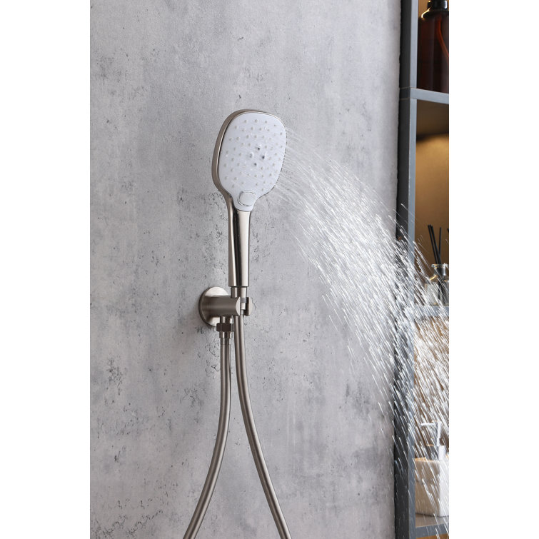 Brushed Nickel Dual Shower System with Handheld and Wall Mount