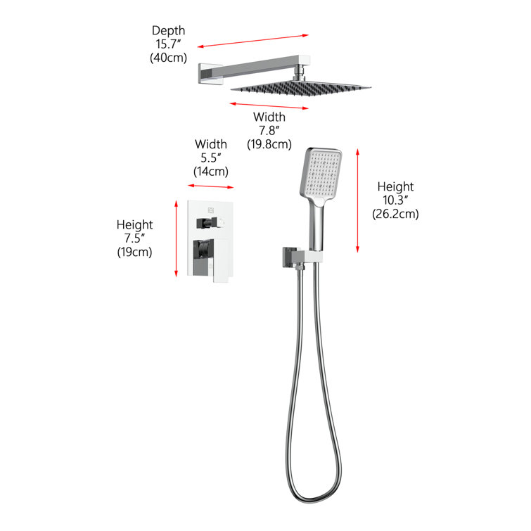 Chrome Dual Shower System with Handheld and Wall Mounted Heads