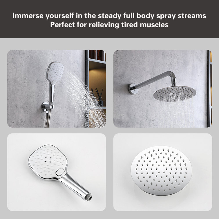 Chrome Dual Showerhead Wall Mounted System with Handheld