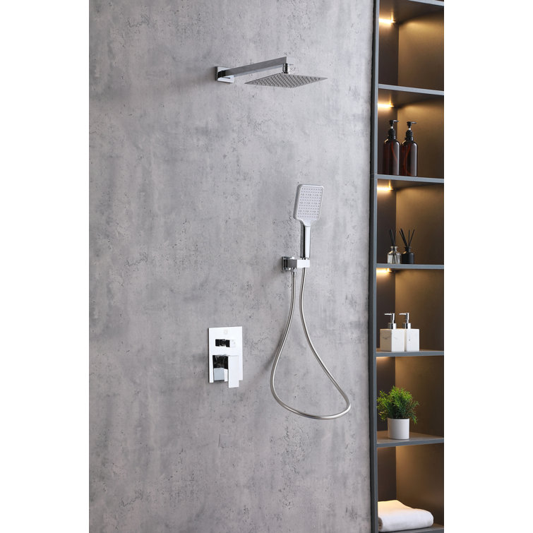 Chrome Dual Shower System with Handheld and Wall Mounted Heads