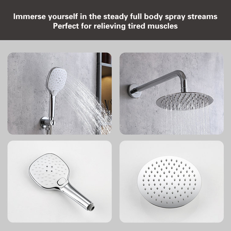 Chrome Dual Shower System with Handheld and Wall Mounted Heads