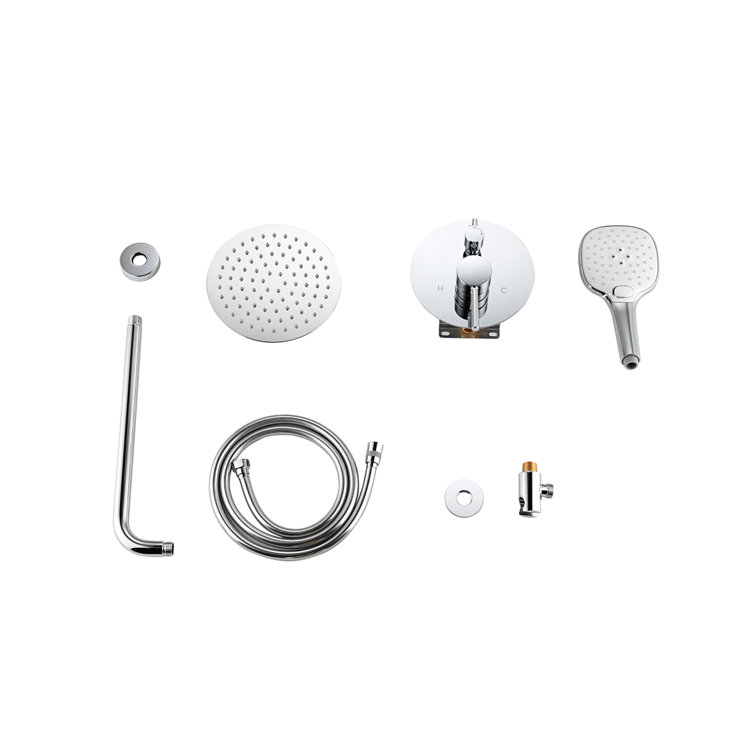 Chrome Dual Shower System with Handheld and Wall Mounted Heads