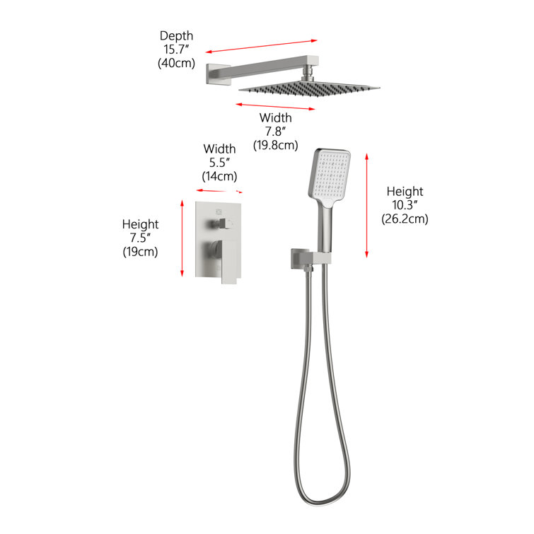 Brushed Nickel Dual Shower System with Handheld and Wall Mount