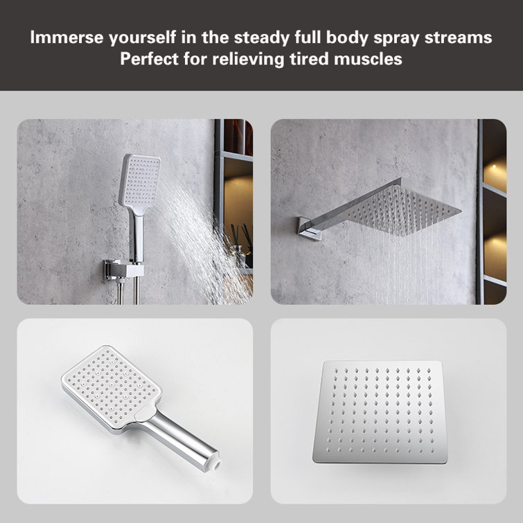 Chrome Dual Shower System with Handheld and Wall Mounted Heads