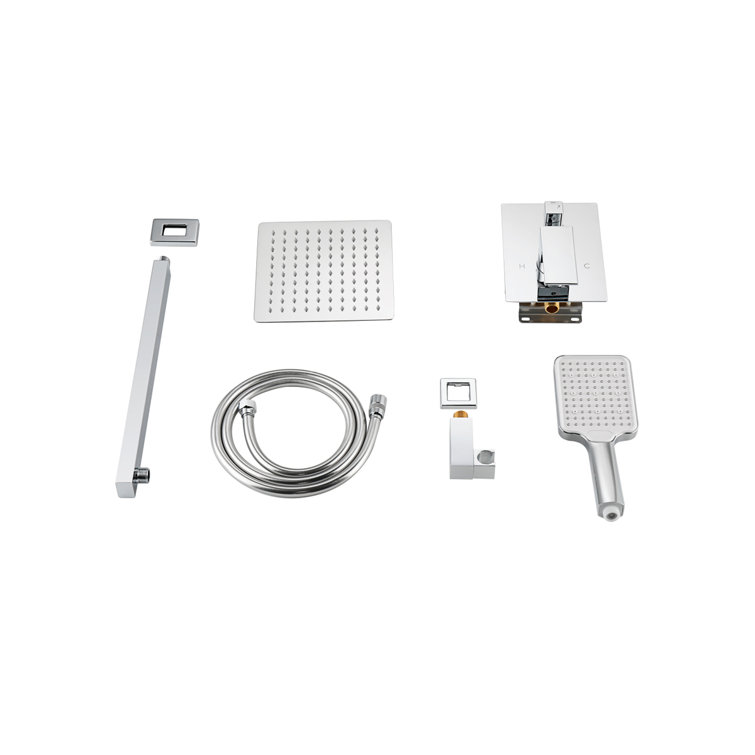 Chrome Dual Shower System with Handheld and Wall Mounted Heads