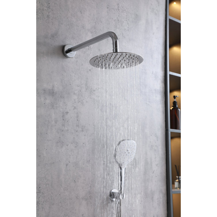 Chrome Dual Shower System with Handheld and Wall Mounted Heads