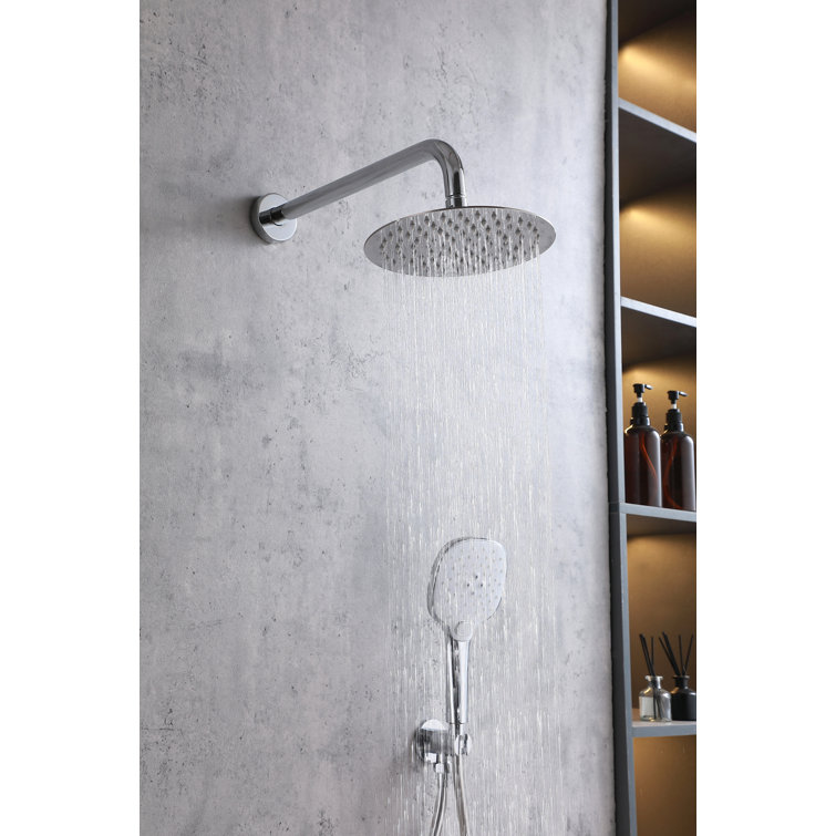 Chrome Dual Showerhead Wall Mounted System with Handheld