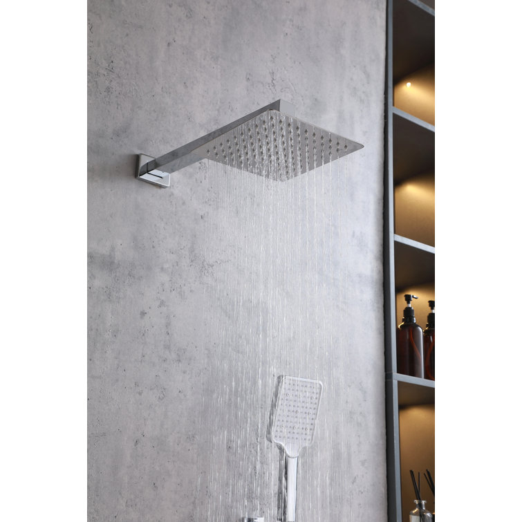 Chrome Dual Shower System with Handheld and Wall Mounted Heads