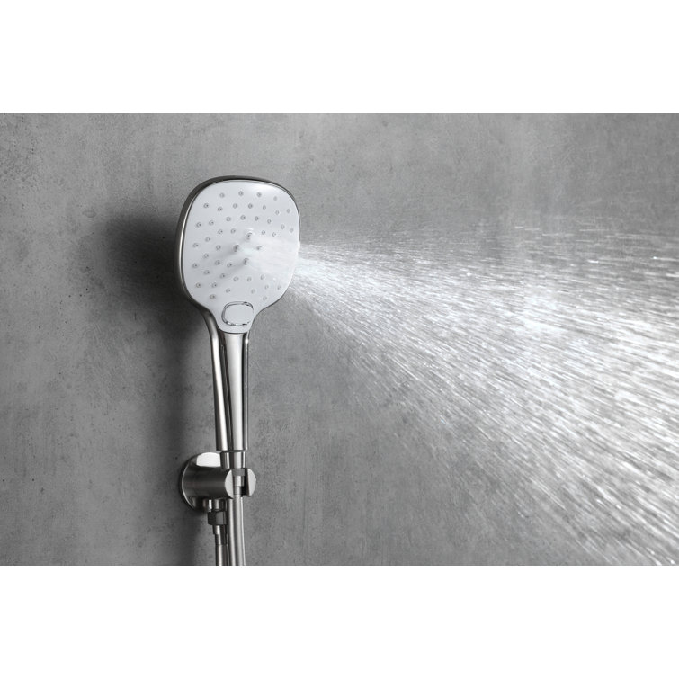 Brushed Nickel Dual Showerhead System with Handheld and Wall Mount