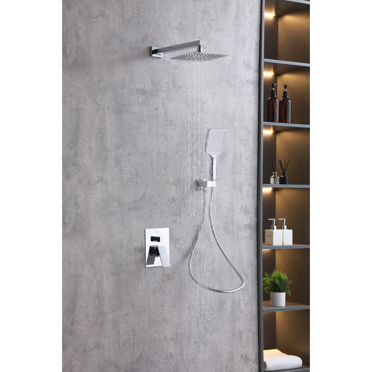 Chrome Dual Shower System with Handheld and Wall Mounted Heads