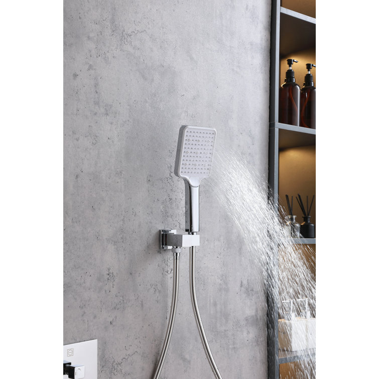 Chrome Dual Shower System with Handheld and Wall Mounted Heads