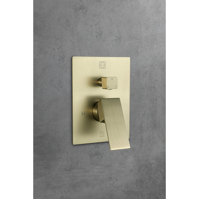 Brushed Gold Brass Handheld Wall Mounted Shower System