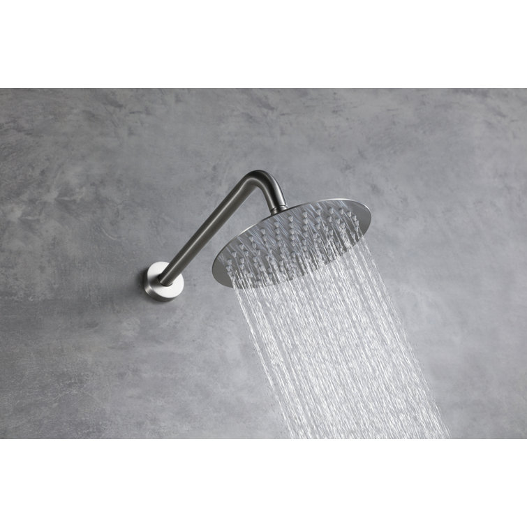 Brushed Nickel Dual Showerhead System with Handheld and Wall Mount