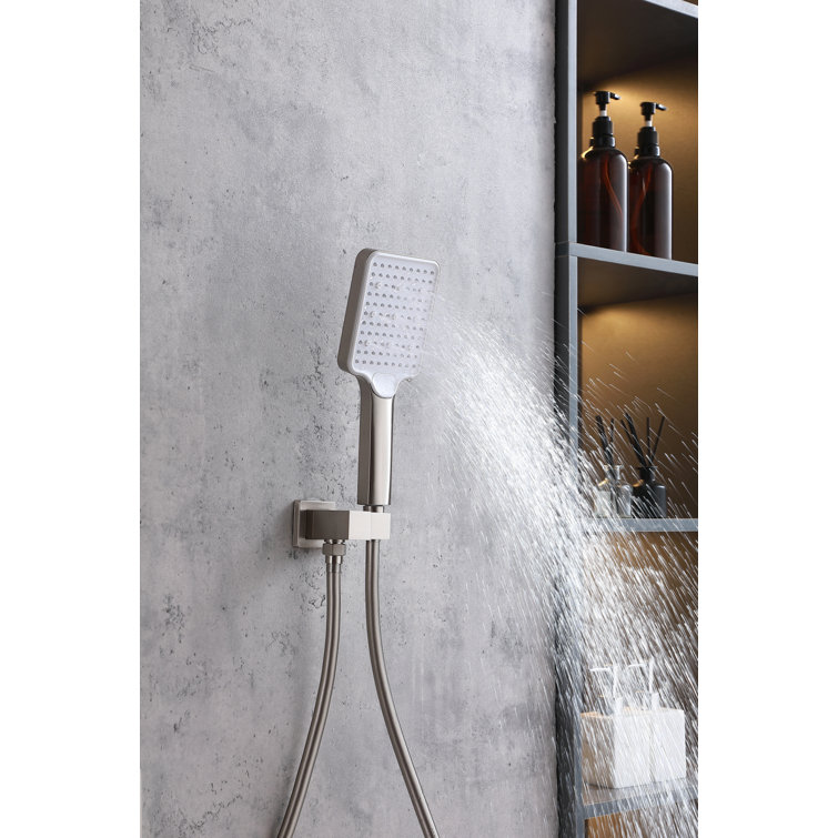Brushed Nickel Dual Shower System with Handheld and Wall Mount