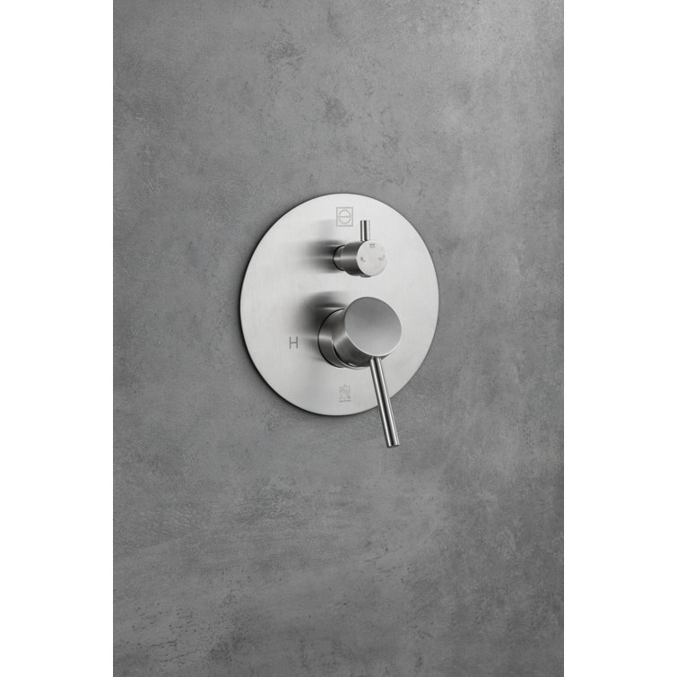 Brushed Nickel Dual Showerhead System with Handheld and Wall Mount