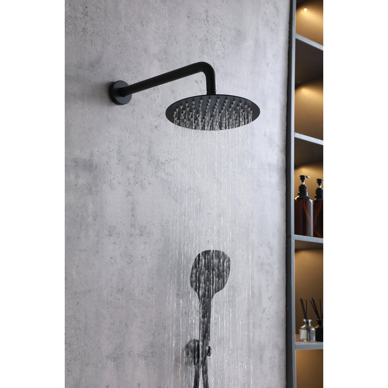 Matte Black Brass Wall Mounted Handheld Shower System