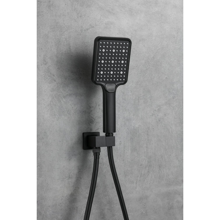 Matte Black Brass Wall Mounted Handheld Shower System