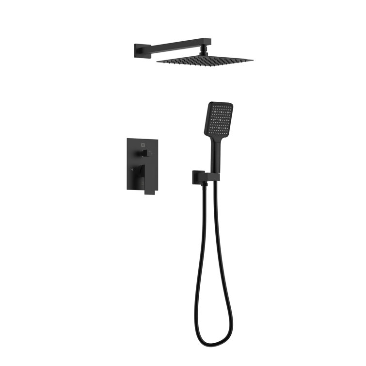 Matte Black Brass Wall Mounted Handheld Shower System