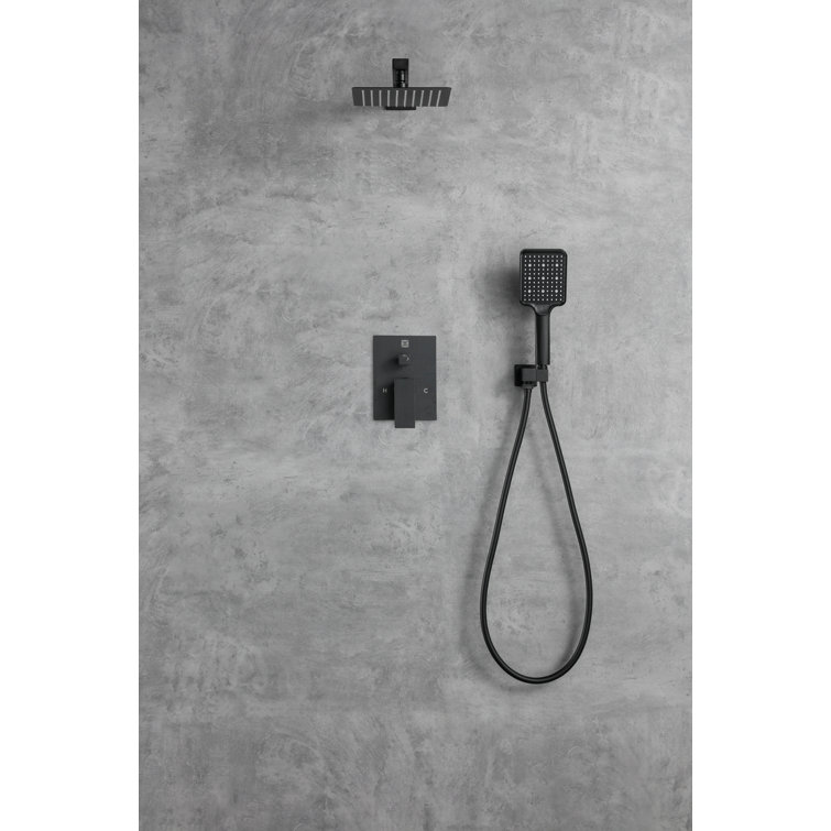 Matte Black Brass Wall Mounted Handheld Shower System