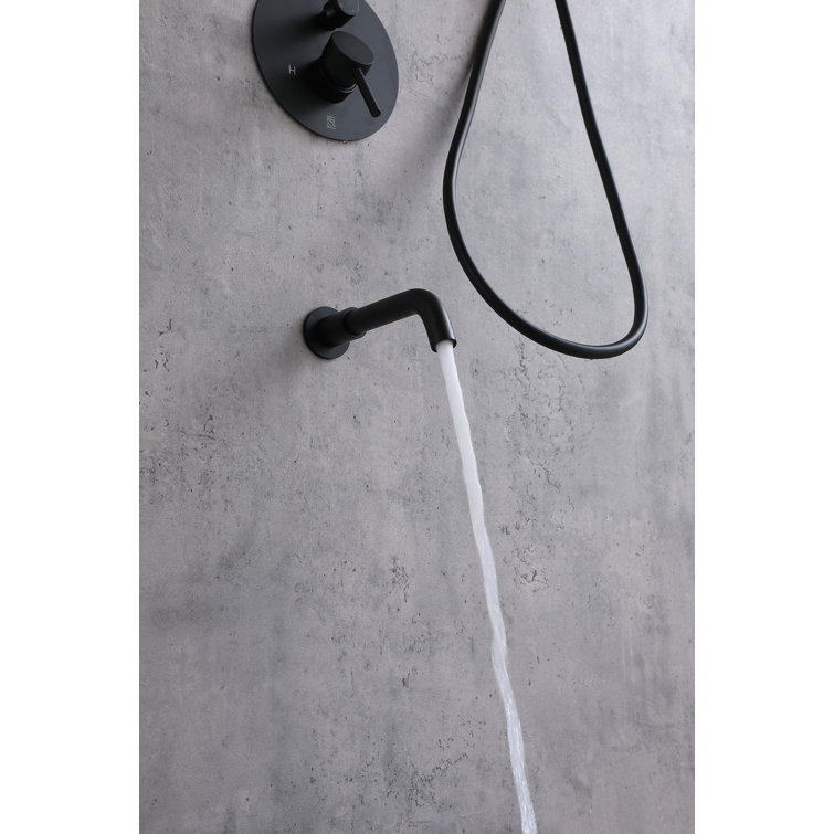 Matte Black Brass Wall Mounted Handheld Shower System