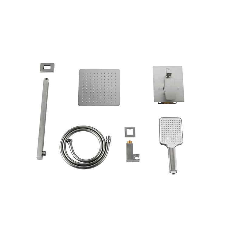 Brushed Nickel Dual Shower System with Handheld and Wall Mount