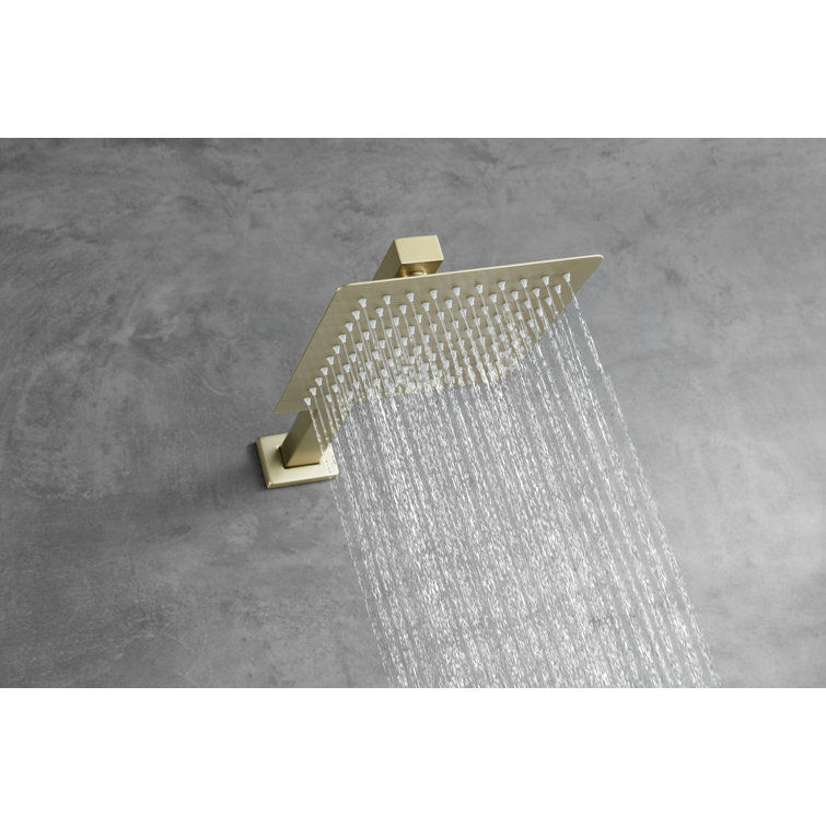 Brushed Gold Brass Handheld Wall Mounted Shower System