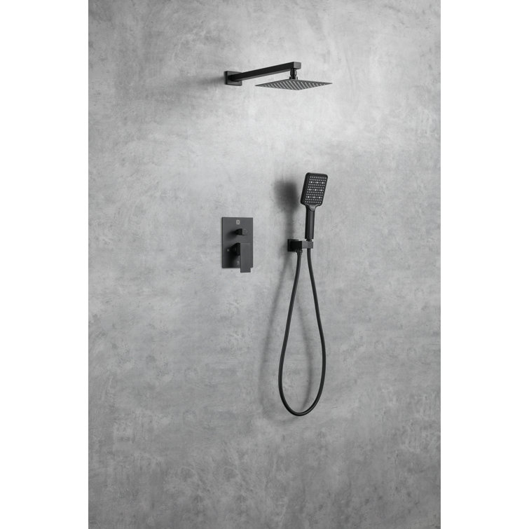 Matte Black Brass Wall Mounted Handheld Shower System