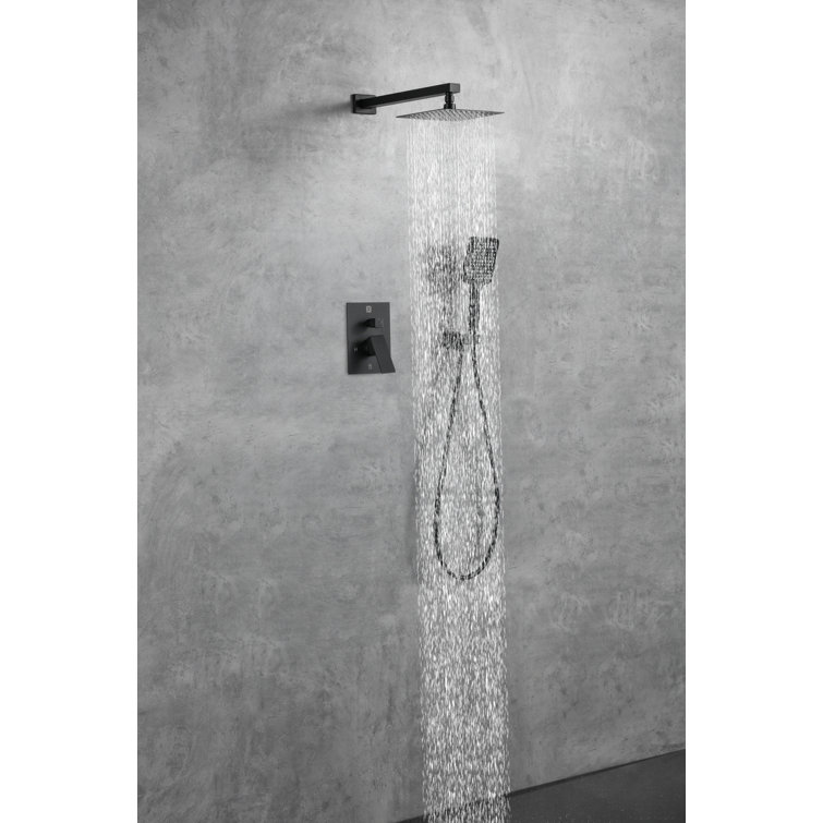 Matte Black Brass Wall Mounted Handheld Shower System