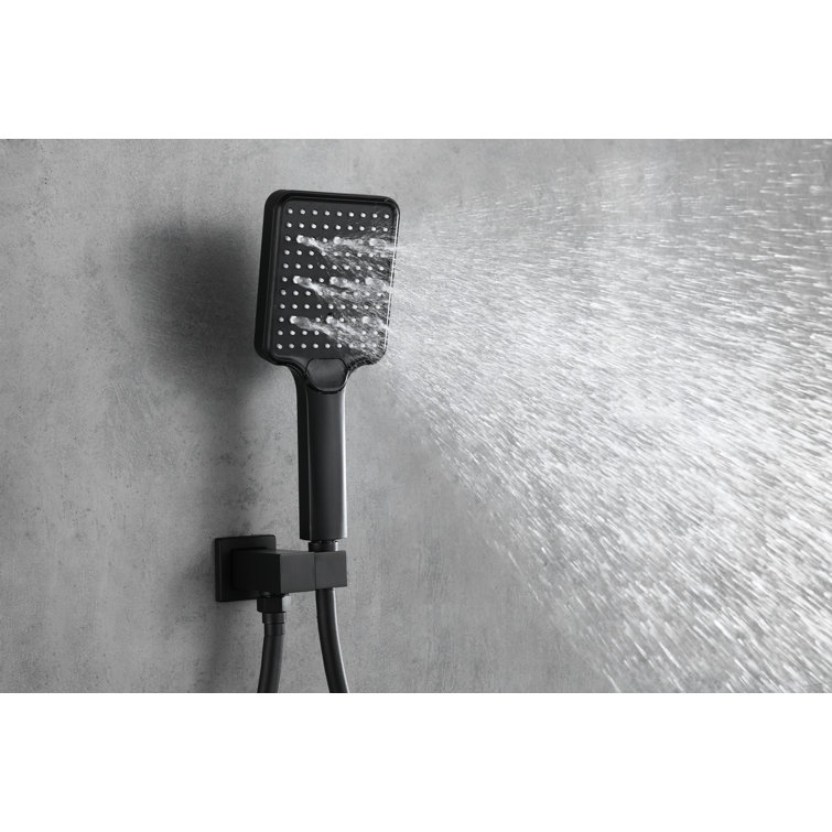 Matte Black Brass Wall Mounted Handheld Shower System
