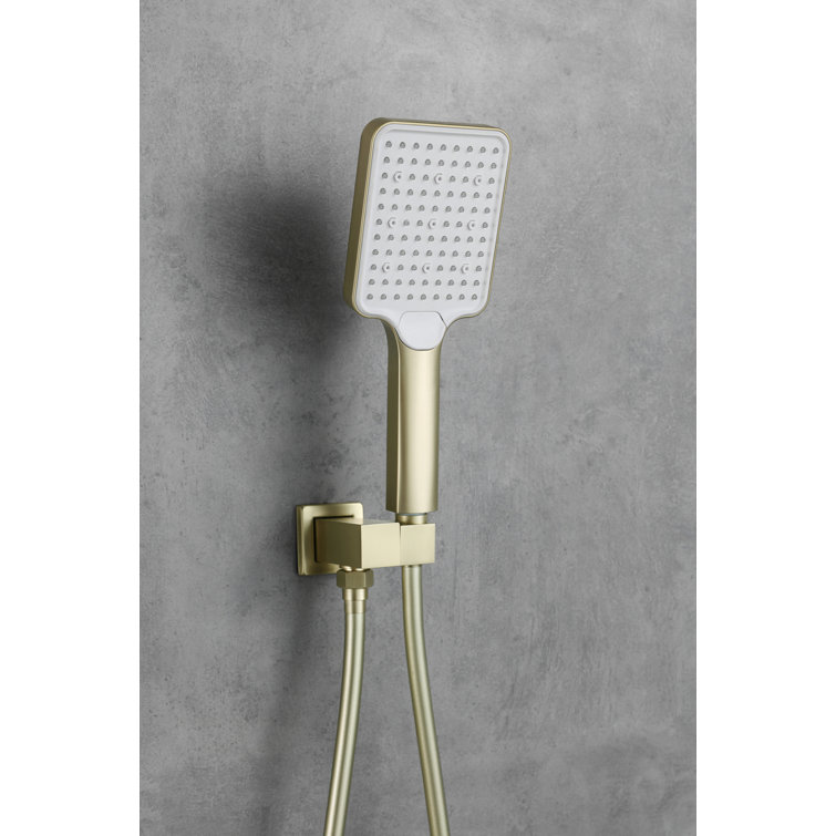 Brushed Gold Brass Handheld Wall Mounted Shower System