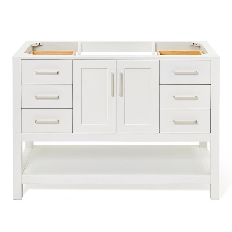 48'' White Solid Wood Single Bathroom Vanity Base