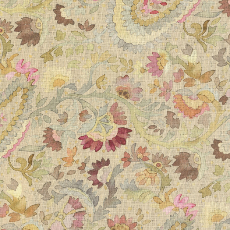 Ines Full/Queen Yellow Linen Paisley Duvet Cover