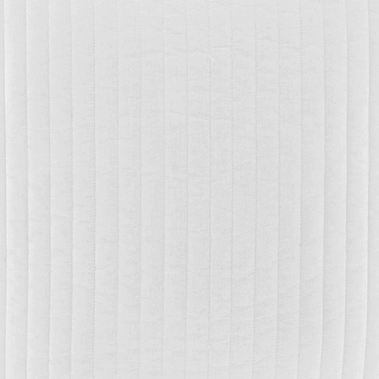 White Cotton Twin Reversible Quilt with Knife Edge