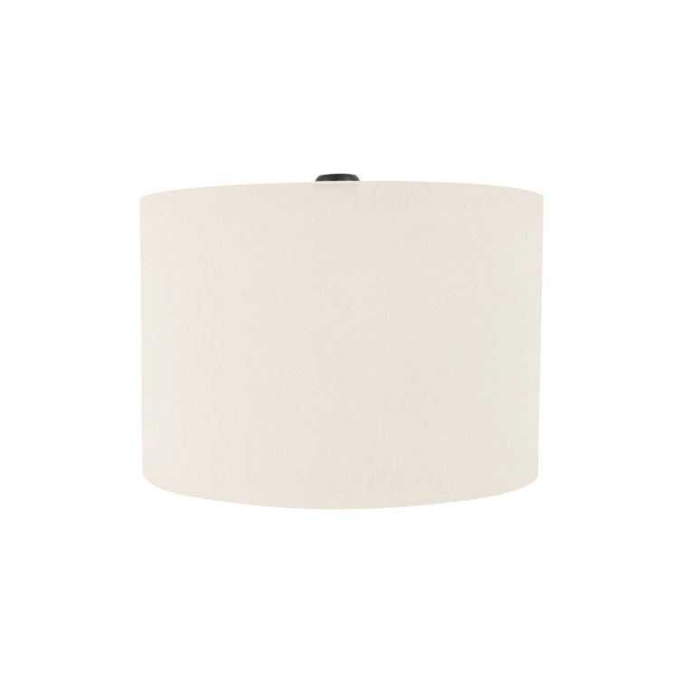Black Mango Wood Table Lamp with White Cotton Shade