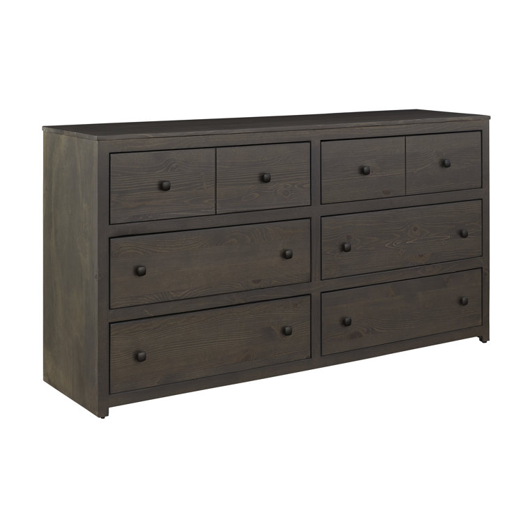 Brown Transitional 6-Drawer Solid Wood Dresser