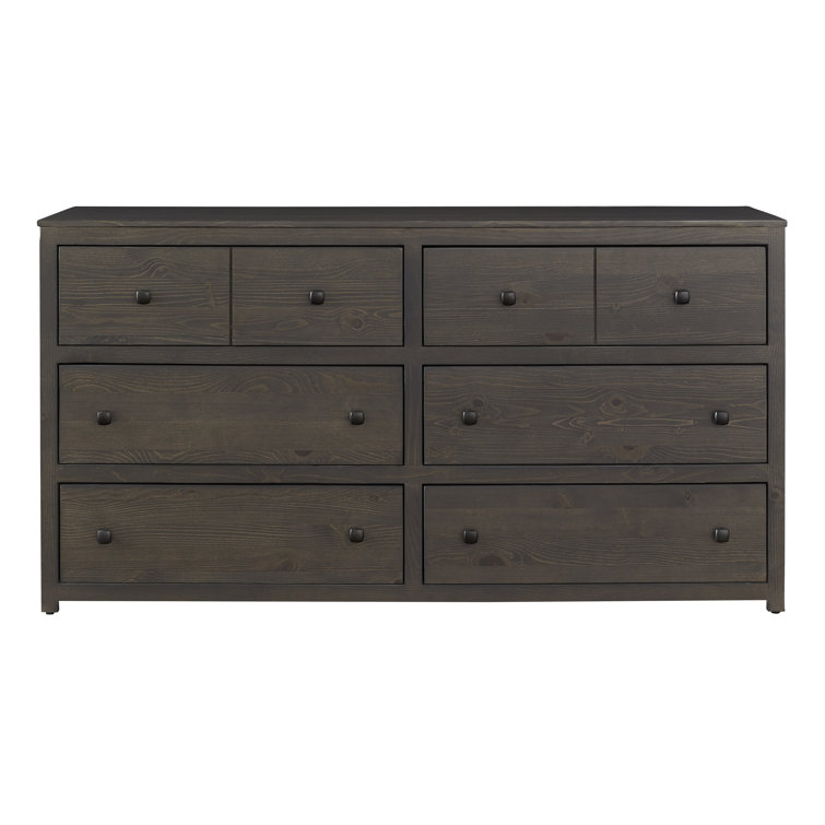 Brown Transitional 6-Drawer Solid Wood Dresser