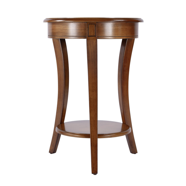 Transitional Olive Ash 18" Round Wood Side Table