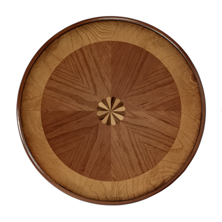Transitional Olive Ash 18" Round Wood Side Table
