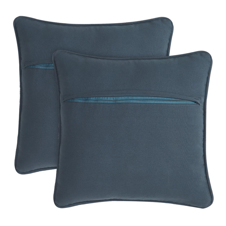 Indigo and Jute 20" Cotton Euro Pillow Covers Set