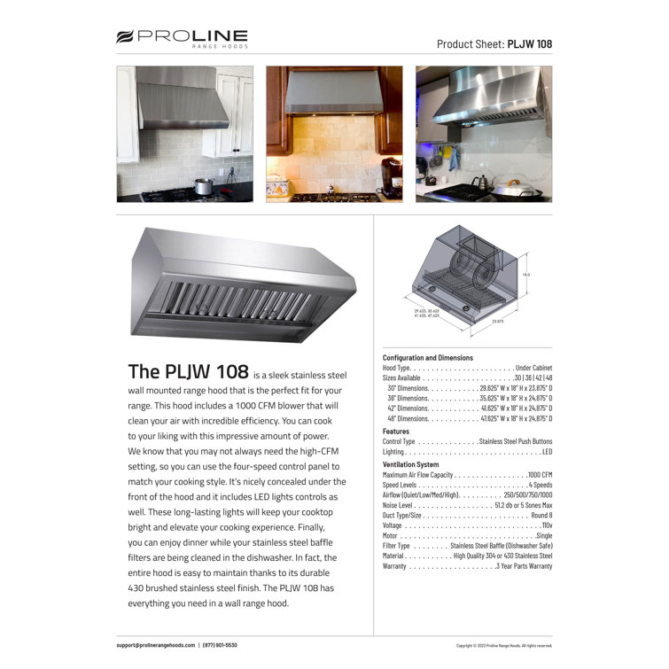 30-Inch Stainless Steel Under Cabinet Convertible Range Hood