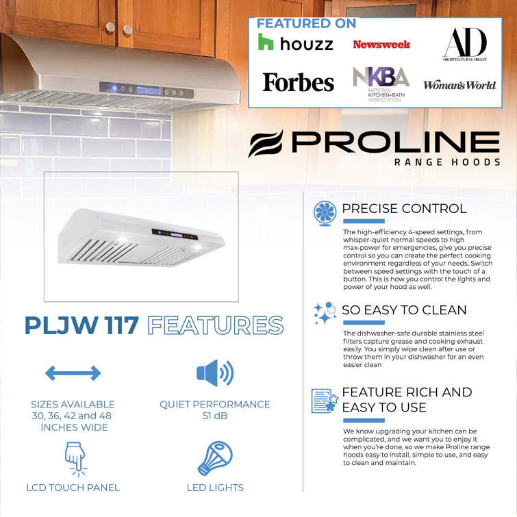 36" Stainless Steel Convertible Under Cabinet Range Hood