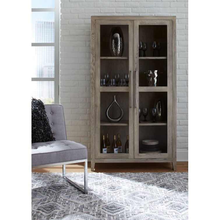 Dalenville 42" Transitional Gray Oak Veneer Accent Cabinet