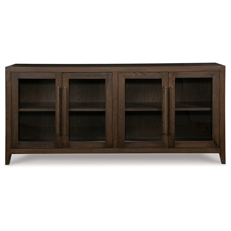 Balintmore 80" Brown Oak Veneer Accent Cabinet with Adjustable Shelving