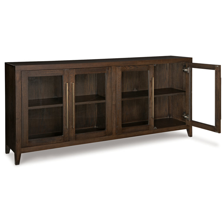 Balintmore 80" Brown Oak Veneer Accent Cabinet with Adjustable Shelving