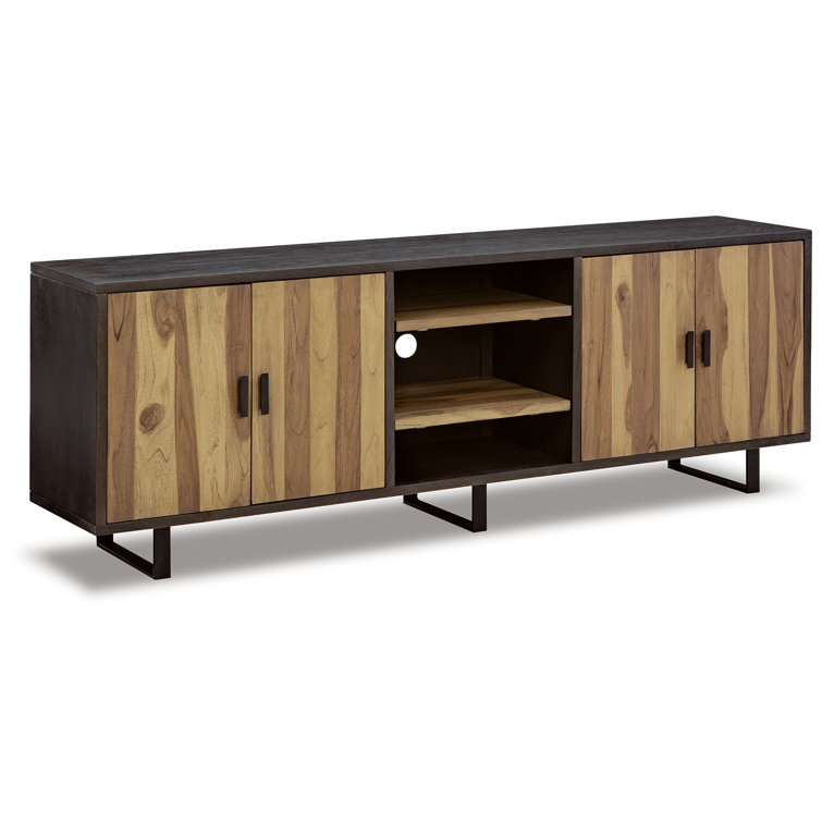 Bellwick Transitional 80'' Wide Adjustable Shelving Office Cabinet in Beige/Brown