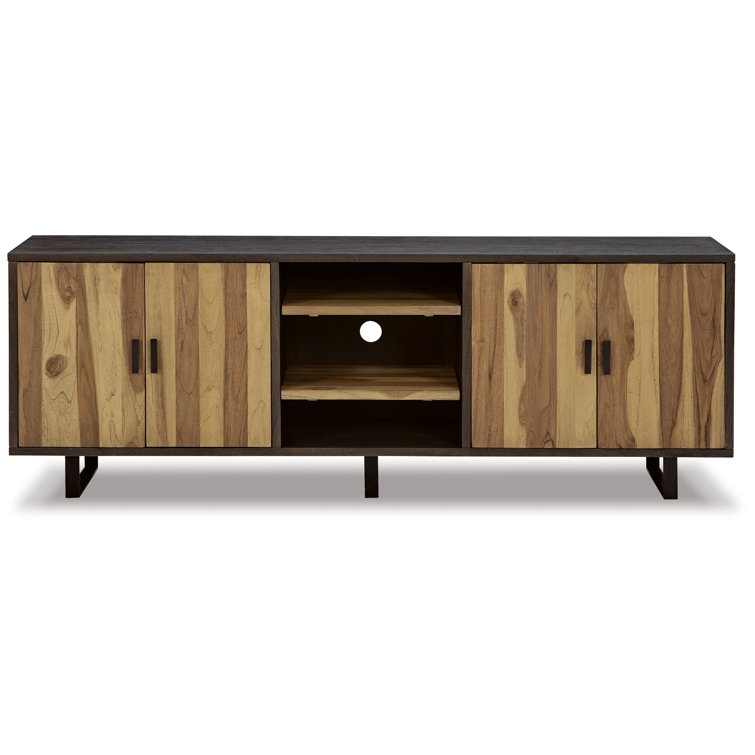 Bellwick Transitional 80'' Wide Adjustable Shelving Office Cabinet in Beige/Brown