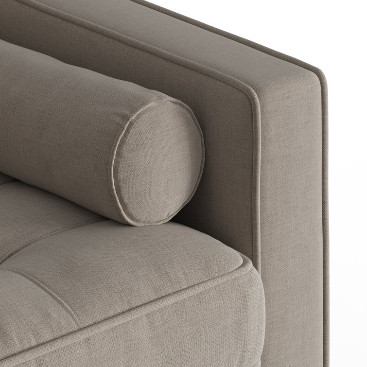 Gray Velvet Upholstered Armchair with Dark Brown Wood Legs