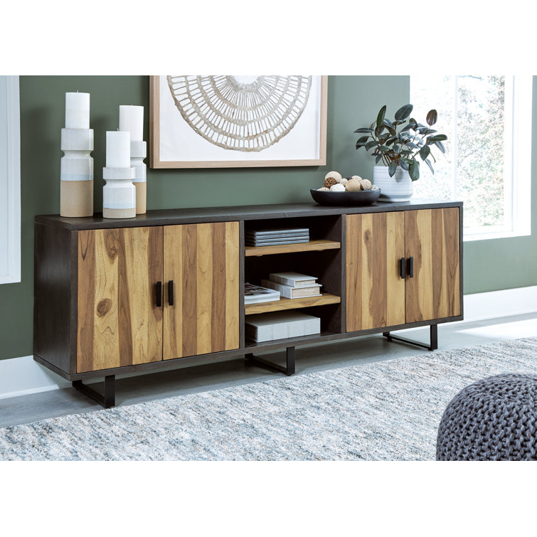 Bellwick Transitional 80'' Wide Adjustable Shelving Office Cabinet in Beige/Brown
