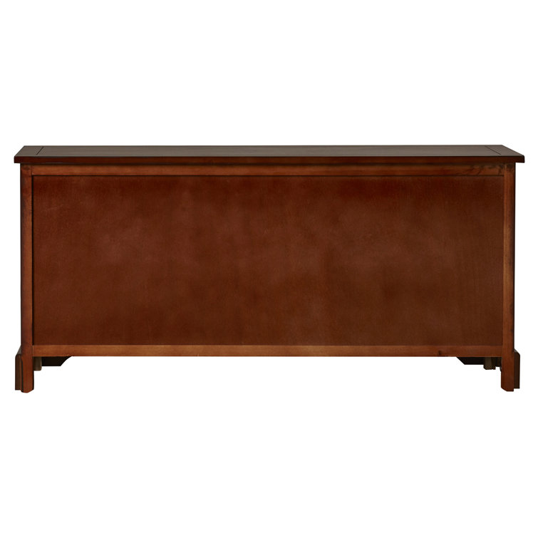 Transitional Damien Dark Cherry Pine Storage Bench with Wicker Baskets