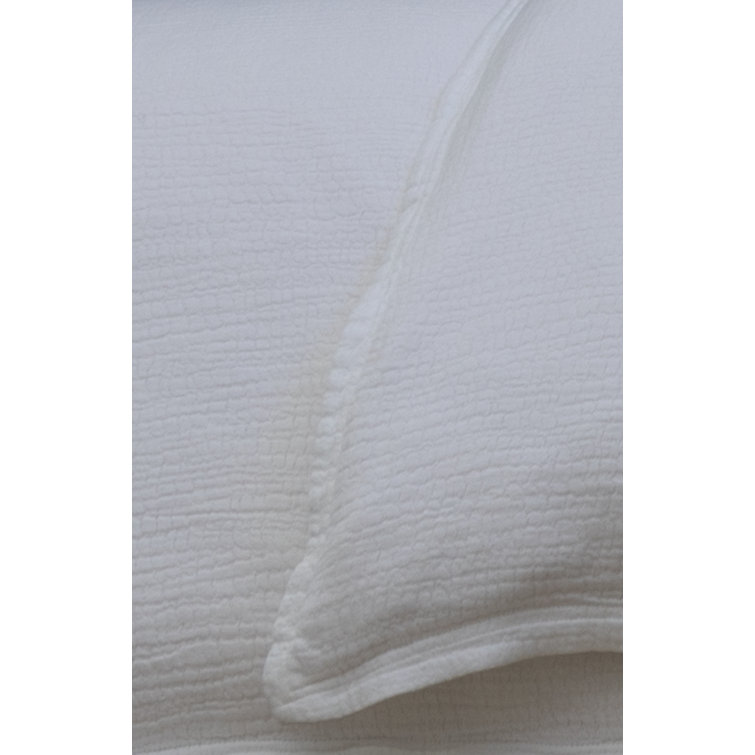White Twin Cotton Duvet Cover Set with Standard Sham